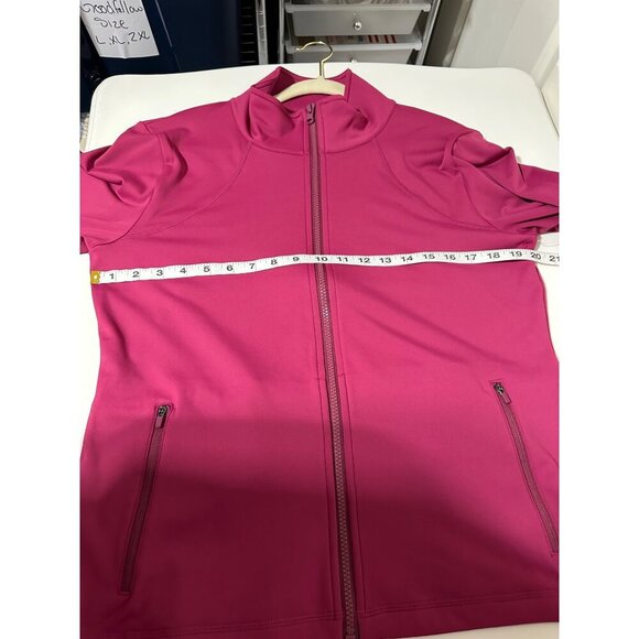 Isabella Activewear Women's Ruffle Back Peplum Jacket Amore Knit Size L NWT - Picture 5 of 6